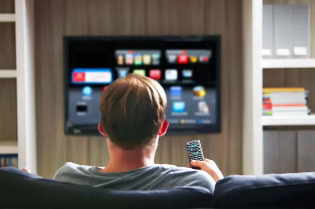 man enjoy iptv watching